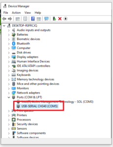 Device Manager usb to rs485 1