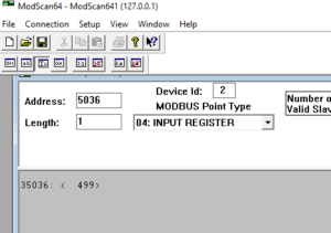 Reading Sungrow Inverter Grid Frequency using Modscan