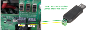 connecting usb to rs485 converter on inverter